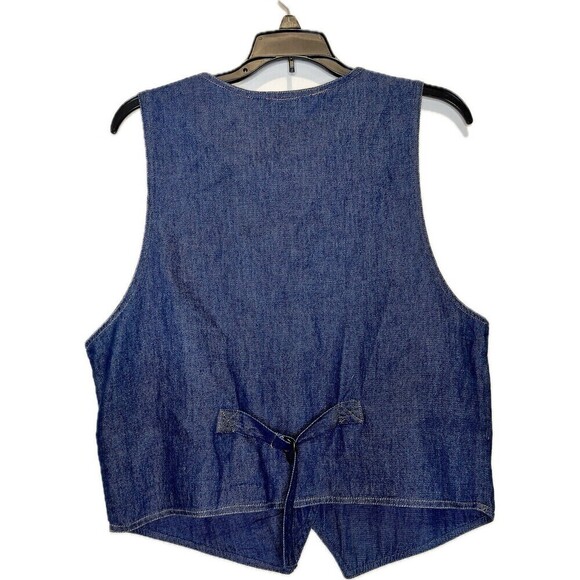 Embroidered Beaded Western Blue Denim Vest By‎ Pretty Bleu Women’s Size M Cotton - Picture 2 of 10